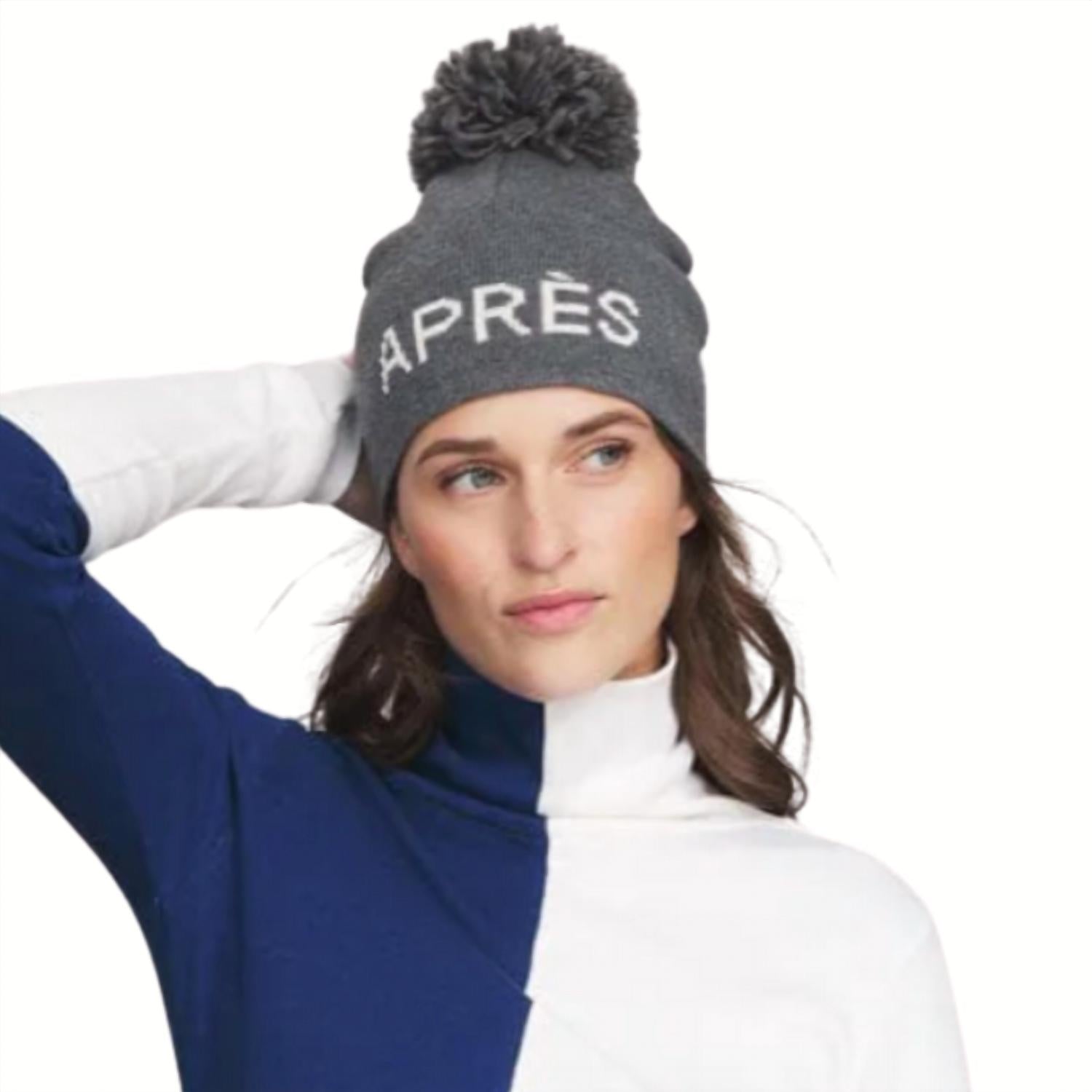 Alp N Rock Women's Après Beanie in heather grey - women's hat - detail view