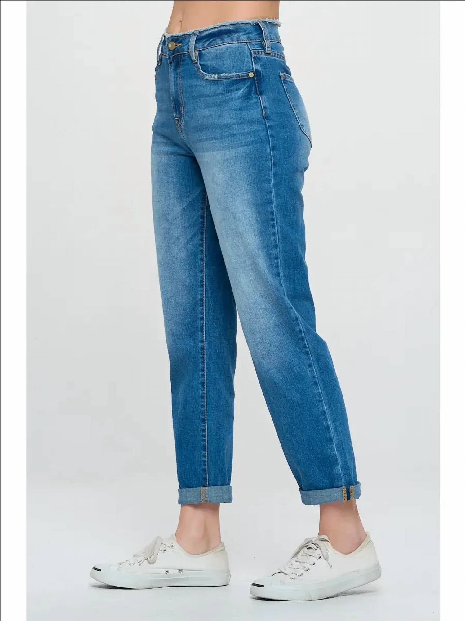 I&M Jeans - High Rise Roll Up Boyfriend Jeans