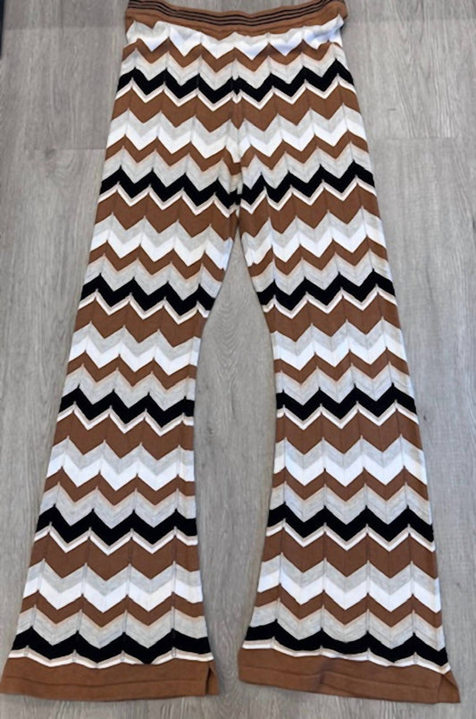 Minnie Rose - Women's Cotton cashmere chevron pants