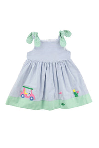 Florence Eiseman Kid's Par For The Course Seersucker Dress in blue - kids' dress