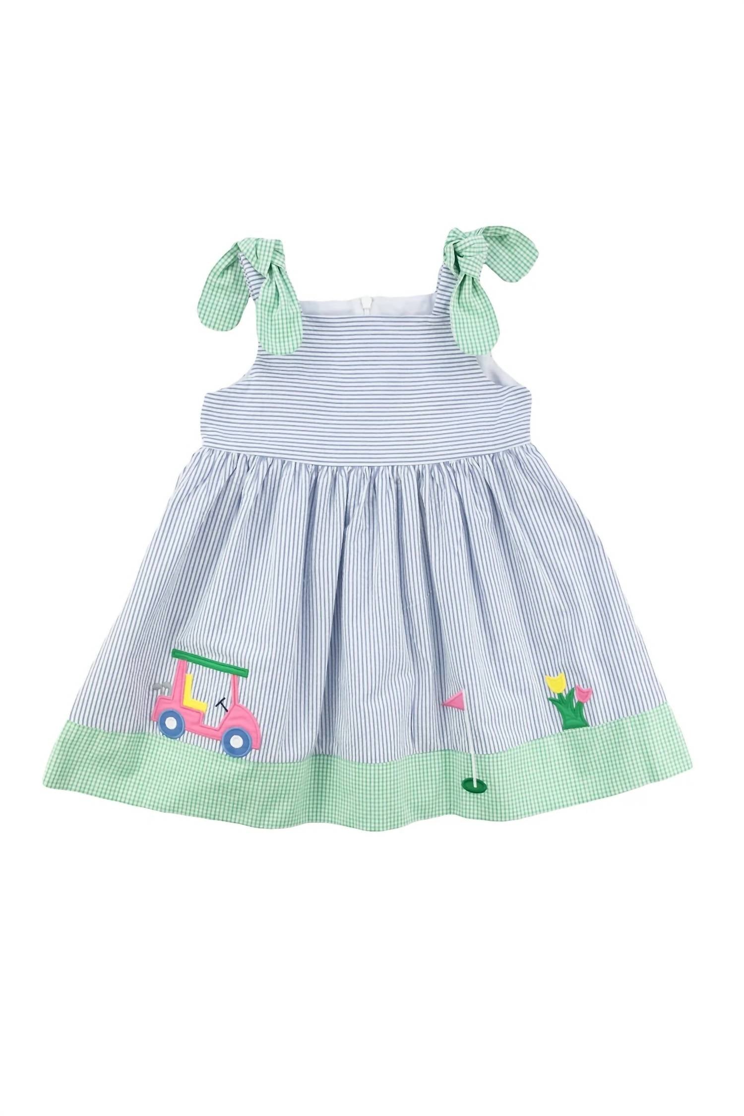 Florence Eiseman Kid's Par For The Course Seersucker Dress in blue - kids' dress
