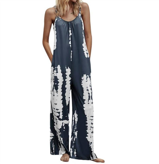 Hope Horizon - Tie Dye V-Neck Stretch Loose Fit Boho Jumpsuit