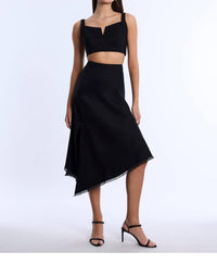 Bcbgmaxazria - High Slit Flared Midi Skirt - black - clothing - knee - length - skirts