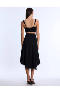 Bcbgmaxazria - High Slit Flared Midi Skirt - black - clothing - knee - length - skirts