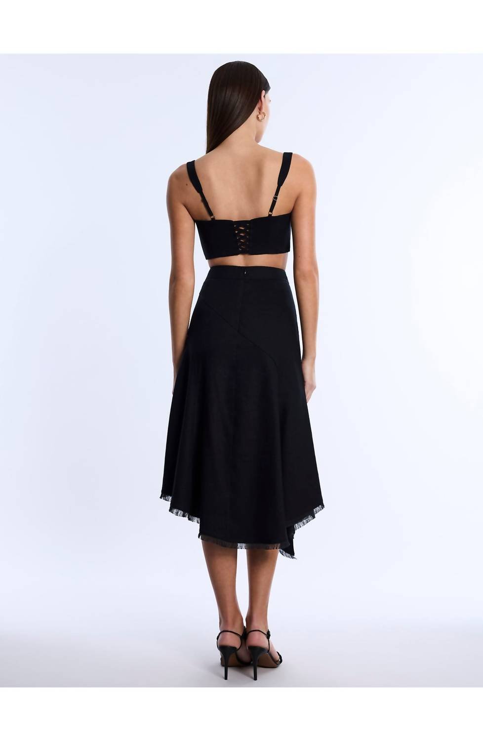 Bcbgmaxazria - High Slit Flared Midi Skirt - black - clothing - knee - length - skirts