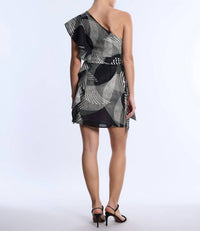 Bcbgmaxazria - One Shoulder Flounce Mini Dress - black - clothing - dresses