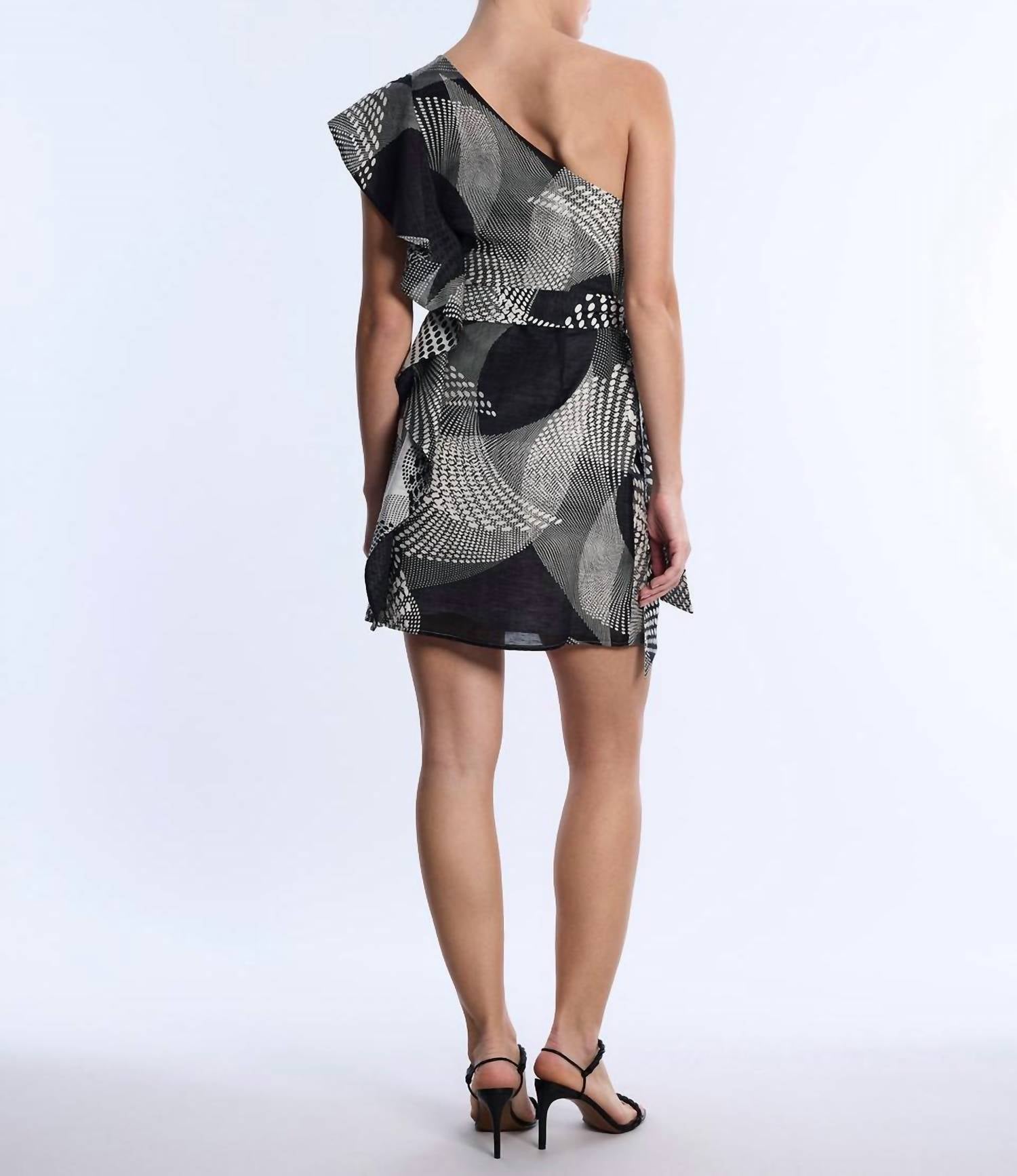 Bcbgmaxazria - One Shoulder Flounce Mini Dress - black - clothing - dresses