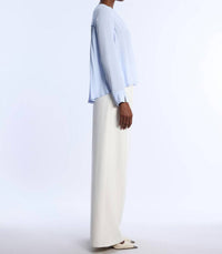 Bcbgmaxazria - Pleated Back Long Sleeve Blouse - blouses - blue - clothing