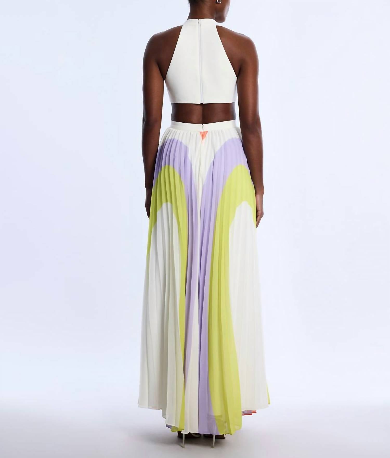 Bcbgmaxazria - Printed Pleated Cutout Maxi Dress - clothing - dresses - maxi