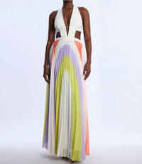 Bcbgmaxazria - Printed Pleated Cutout Maxi Dress - clothing - dresses - maxi