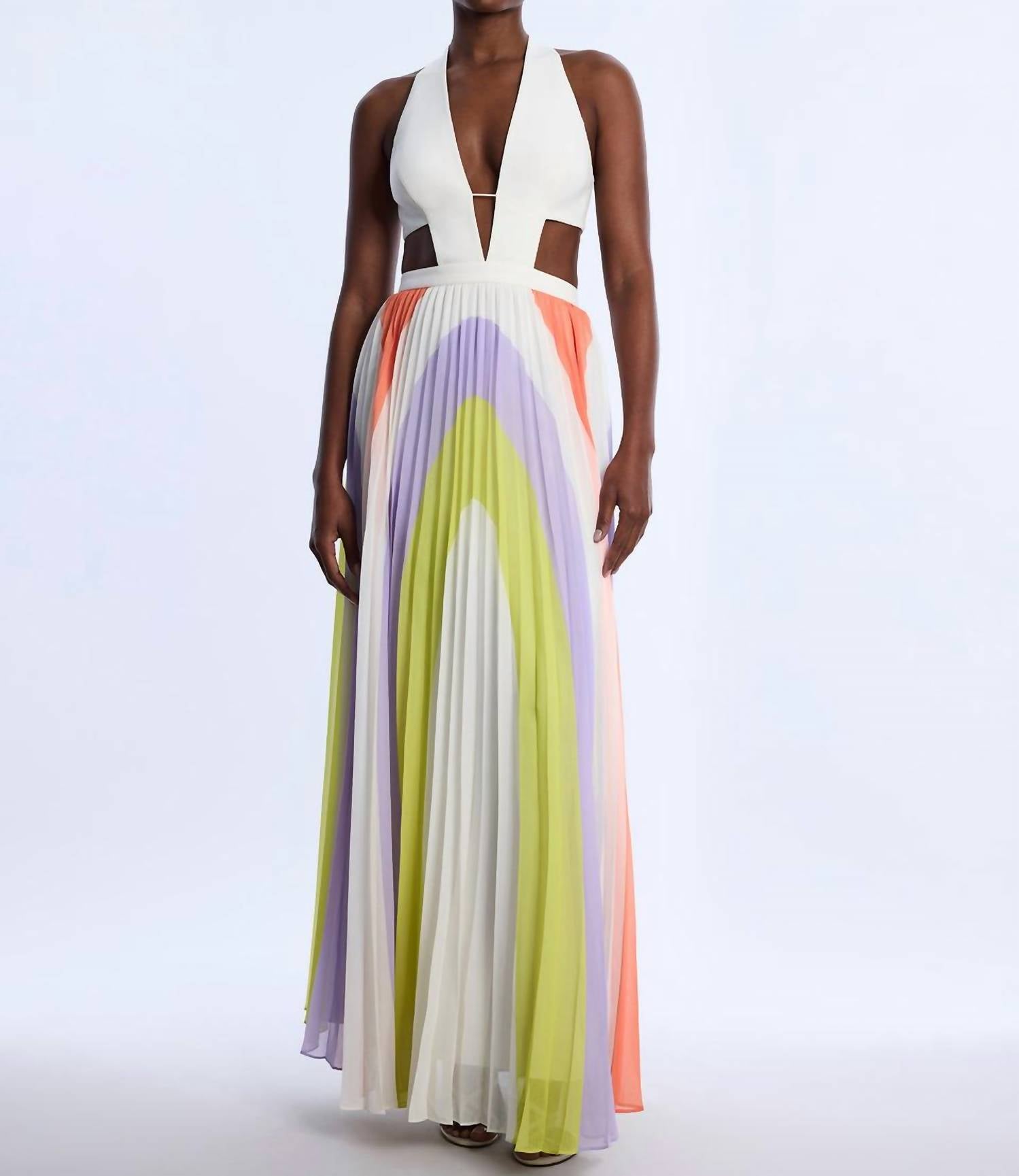 Bcbgmaxazria - Printed Pleated Cutout Maxi Dress - clothing - dresses - maxi