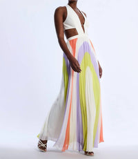 Bcbgmaxazria - Printed Pleated Cutout Maxi Dress - clothing - dresses - maxi