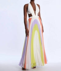 Bcbgmaxazria - Printed Pleated Cutout Maxi Dress - clothing - dresses - maxi