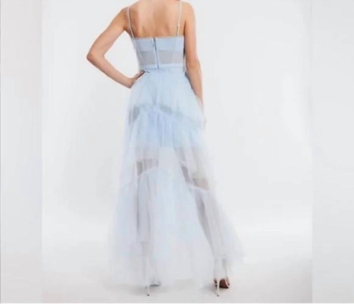 Bcbgmaxazria - Sheer Tiered Ruffle Gown