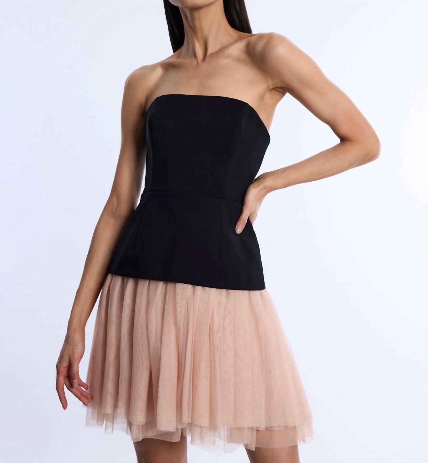 Bcbgmaxazria - Strapless Tutu Mini Dress - black - clothing - cotton - blend