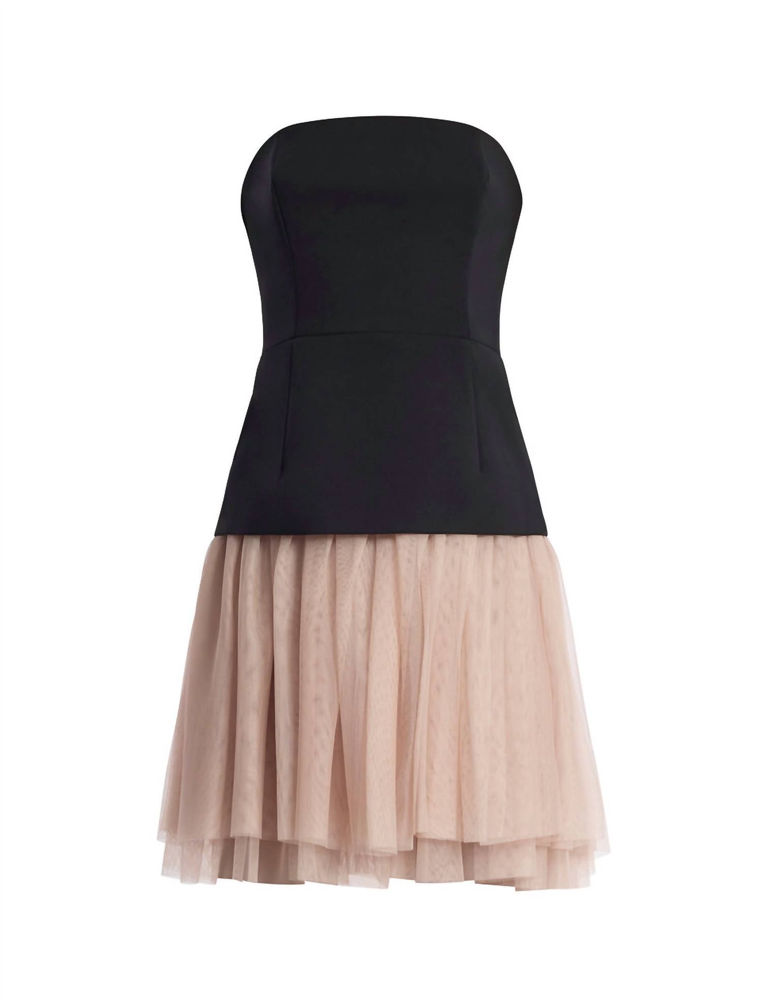 Bcbgmaxazria - Strapless Tutu Mini Dress - black - clothing - cotton - blend