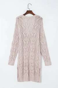Threaded Pear - Hollow-out Openwork Knit Cardigan