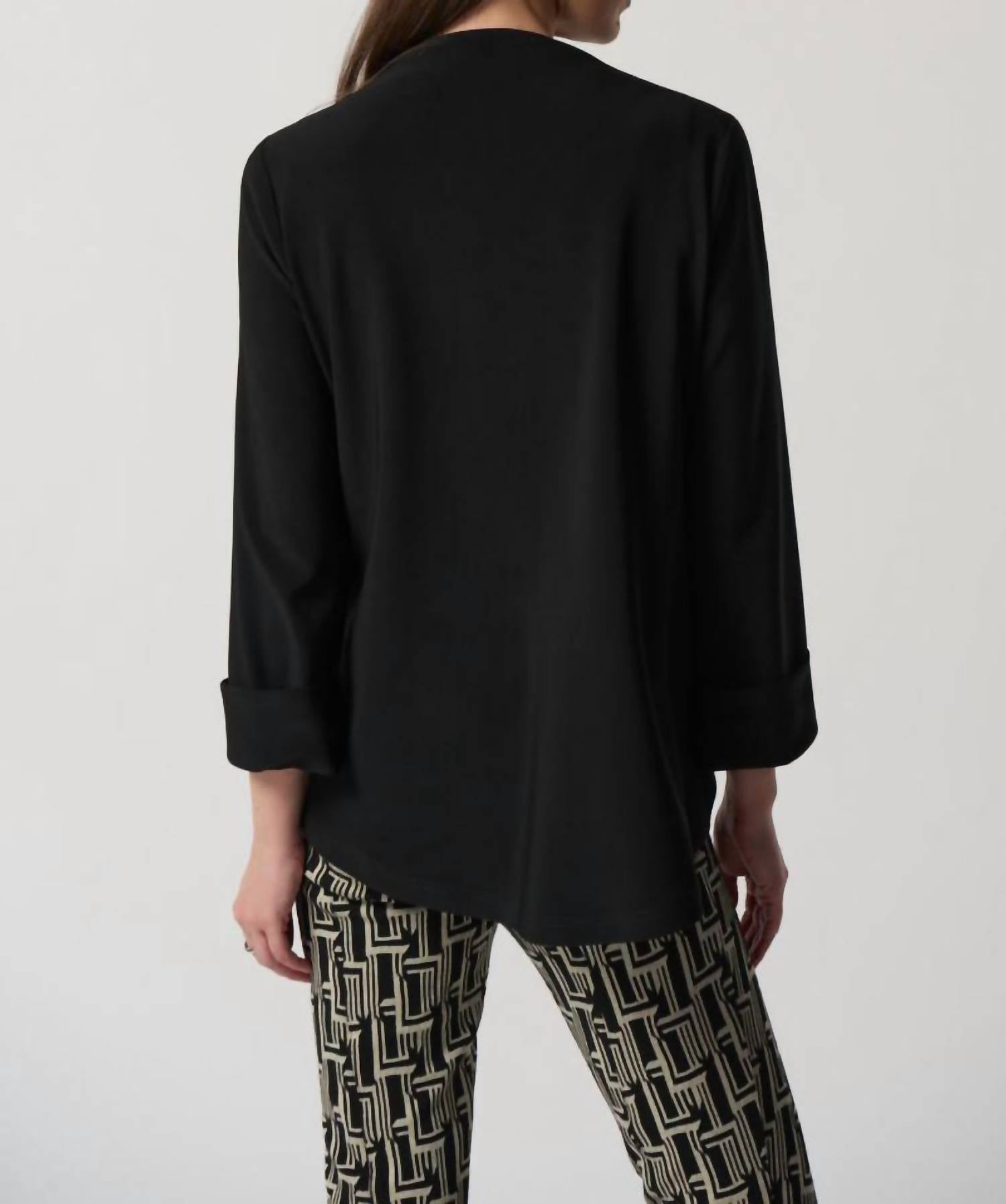 Joseph Ribkoff - Wrap Front 3/4 Sleeve Swing Jacket