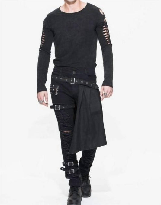 Western F.A.S.H.I.O.N - Punk Ripped Pants With Kilt