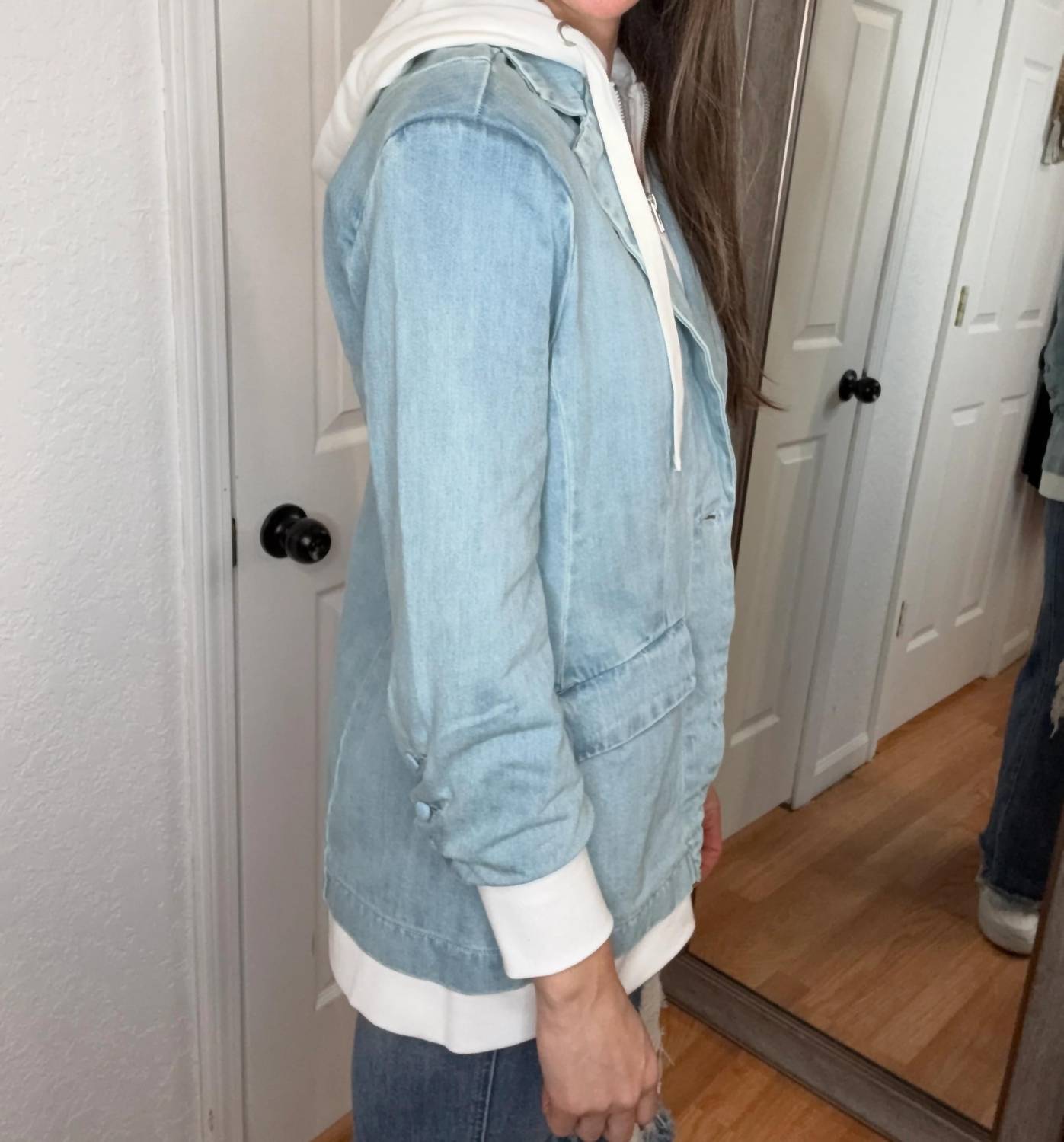 Risen - Billie Hooded Denim Blazer Jacket