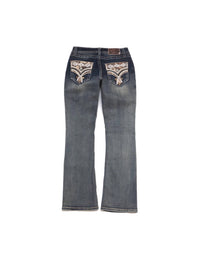 Grace In La - Women's Wash bootcut jeans with embroidered back pockets