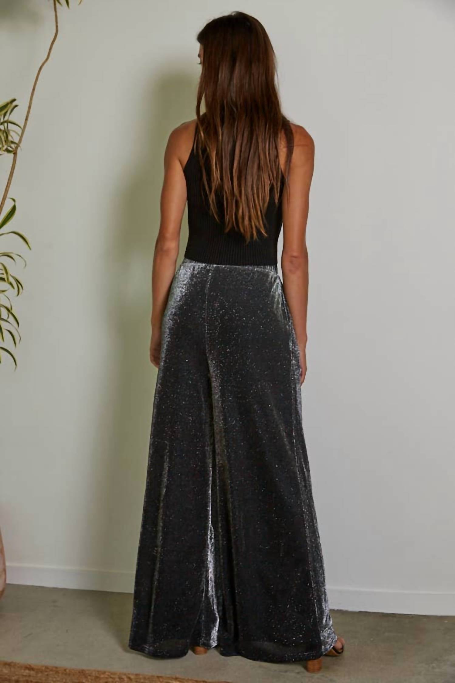 By Together - Knit Nylon Polyester Lurex Wide Leg Pants