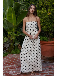 By Together - Dot Cotton-linen Blend Midi Dress
