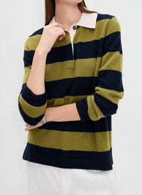 White + Warren - Cashmere Rugby Stripe Polo