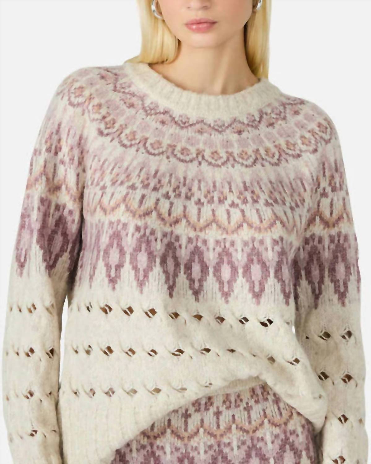 STEVE MADDEN Suzette Open Stitch Sweater in multi - women's sweater - alternate view