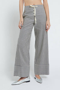 Ottod'Ame - Linen Palazzo Trousers Striped Pants