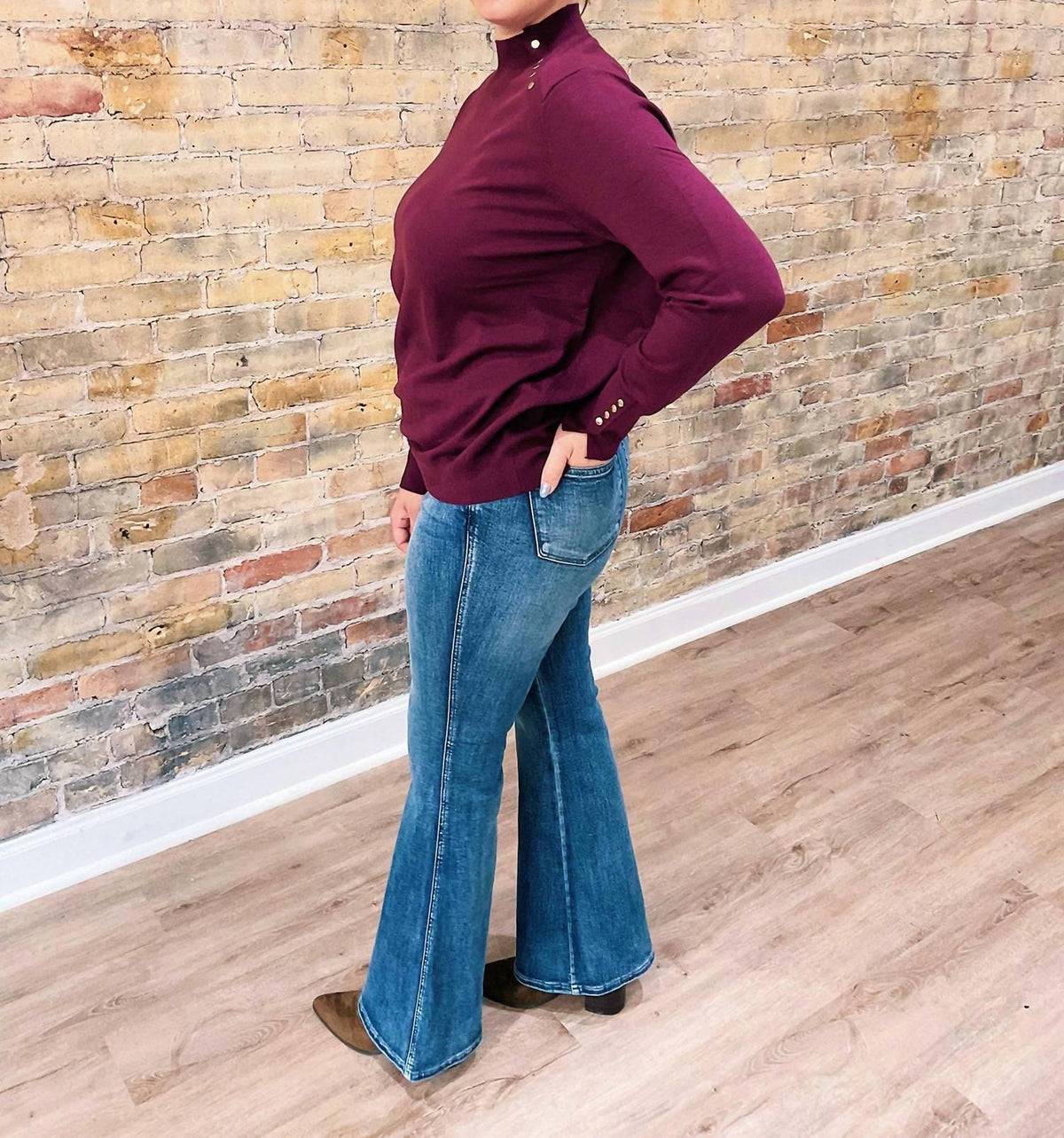 Skies Are Blue - Catalina Mock Neck Sweater