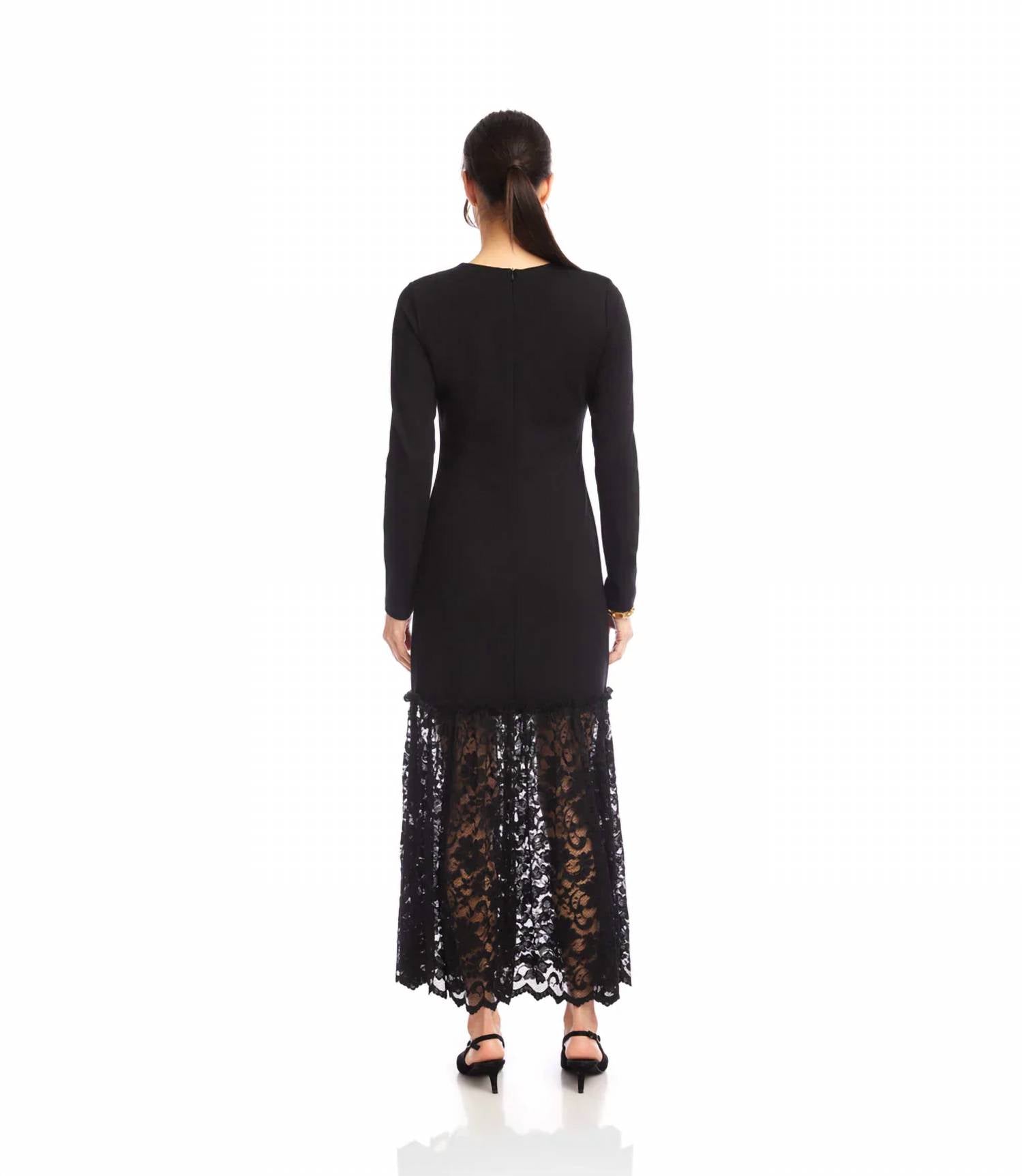 Karen Kane - Lylah Contrast Lace V-neck Dress
