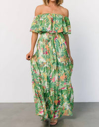 Flying Tomato - Flamenco Off Shoulder Maxi Dress