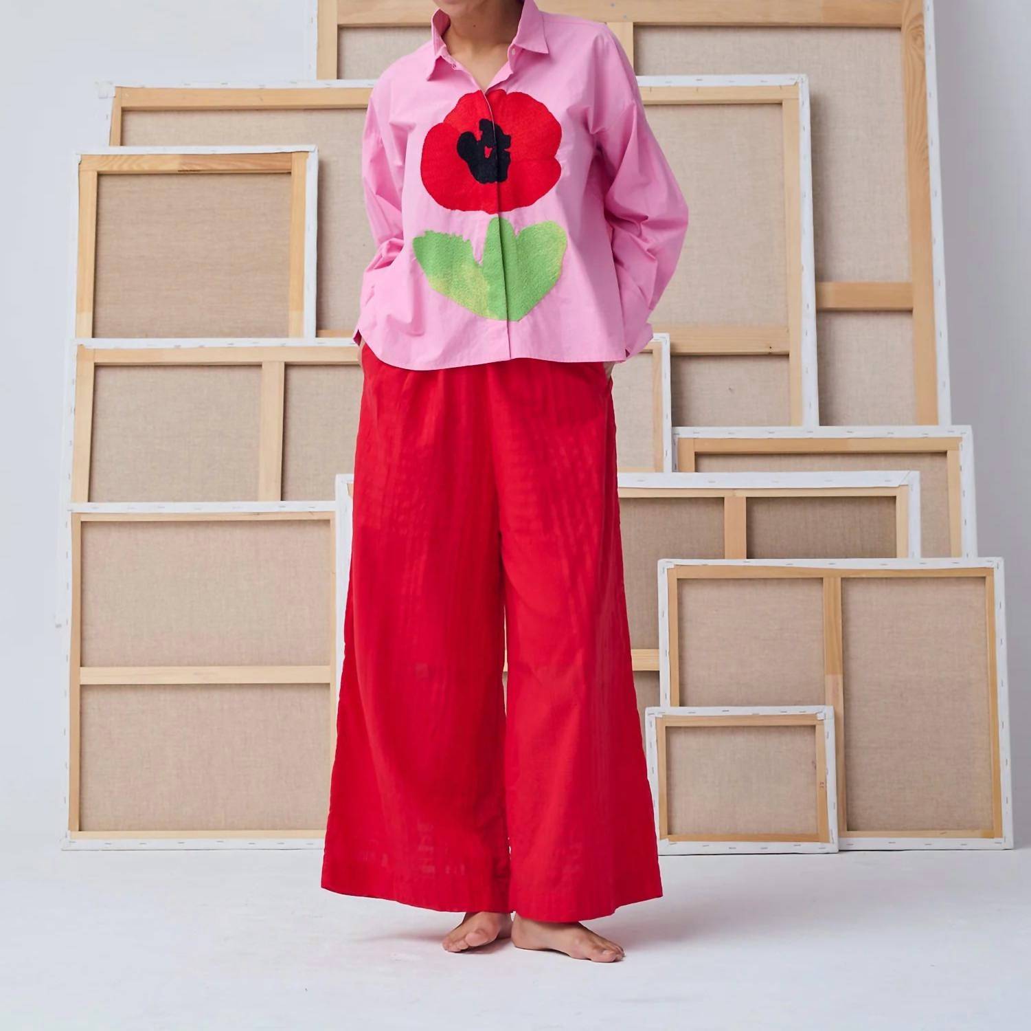 Mii Collection Radha Pants in rouge coquelicot - women's pants