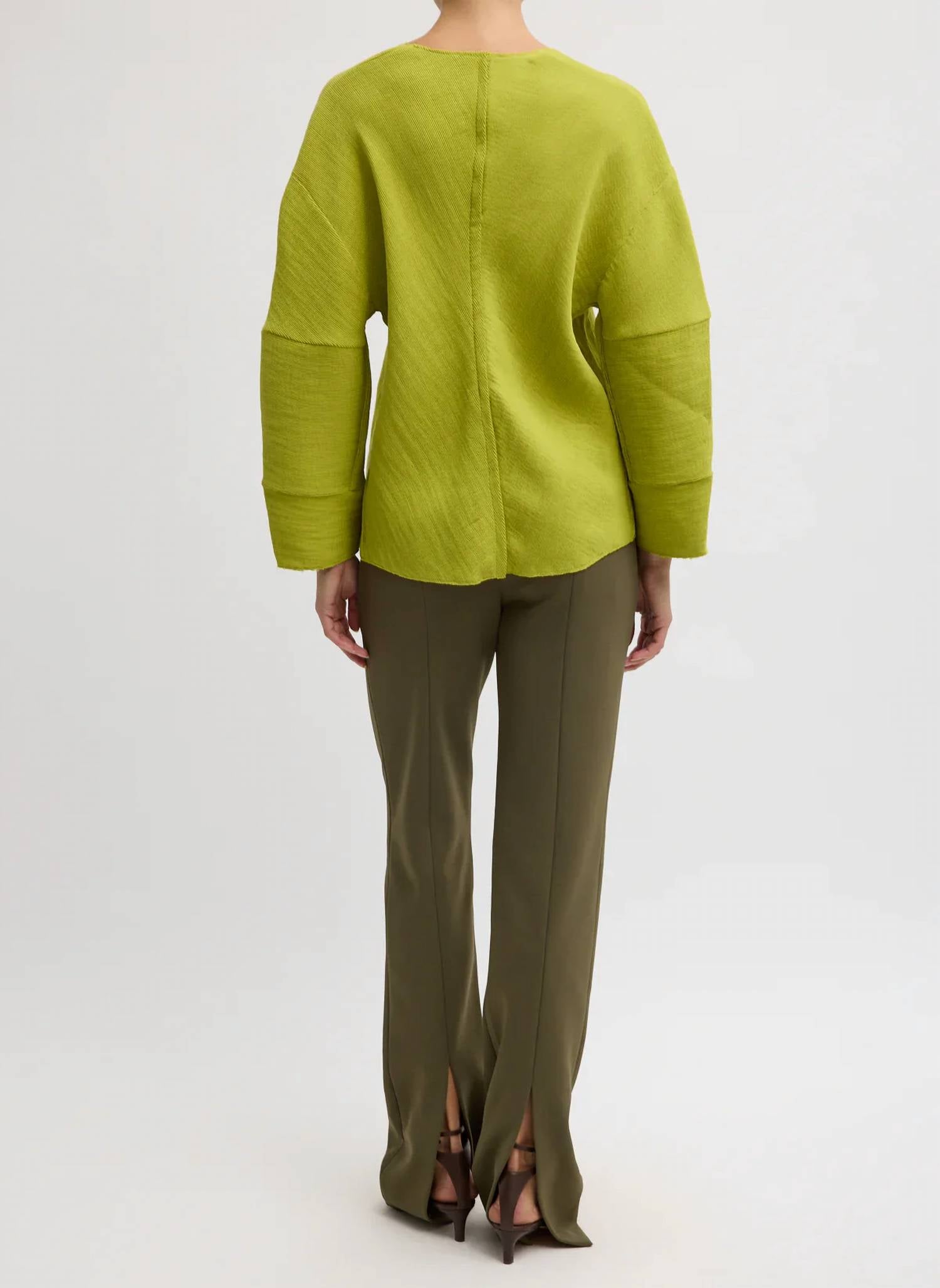 Tibi - Plisse Hinged Long Sleeve Top