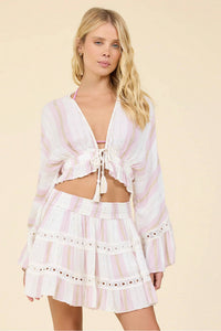 Surf Gypsy - Striped Tie Blouse