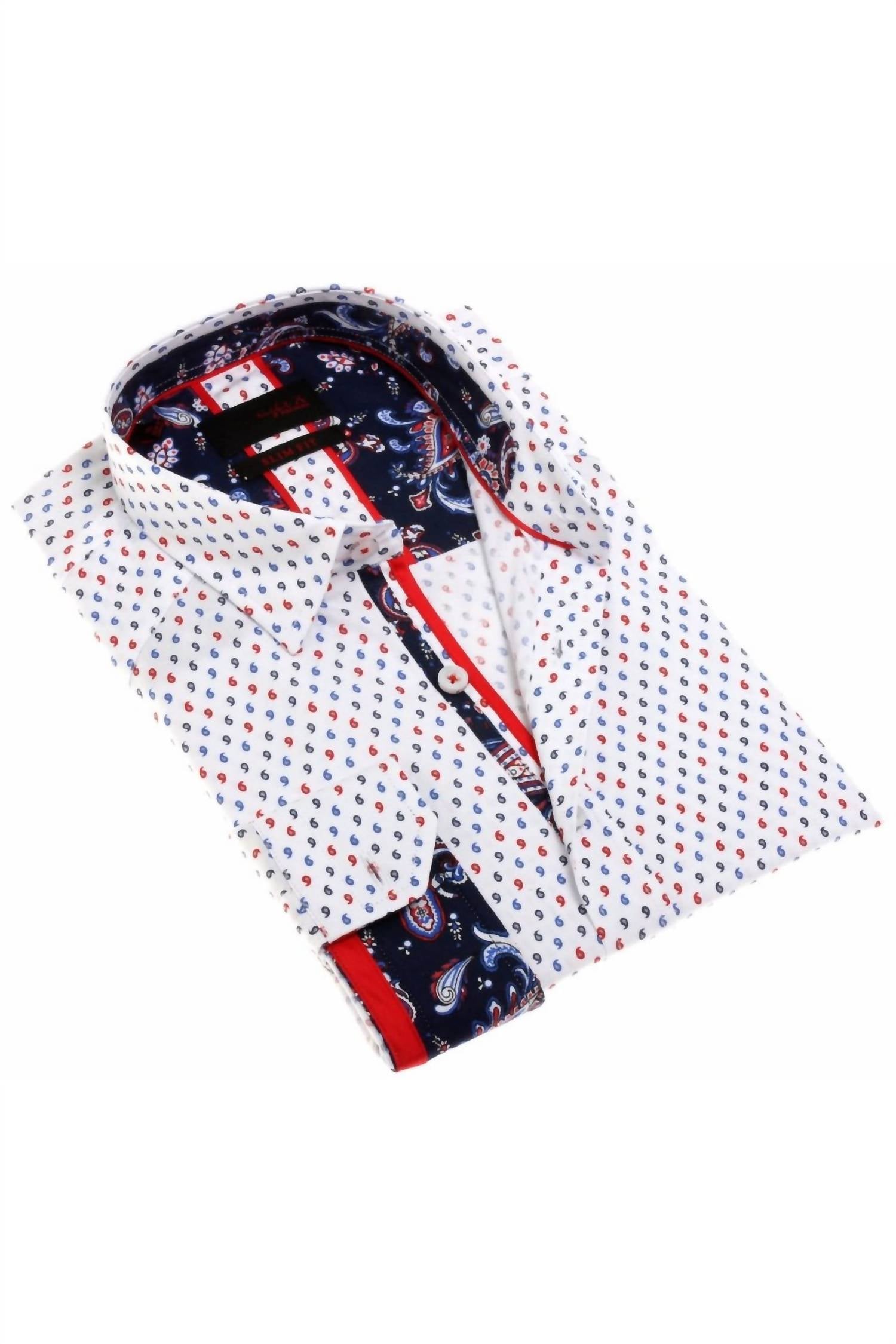 Eight X - Button Down Shirt With Paisley Trim