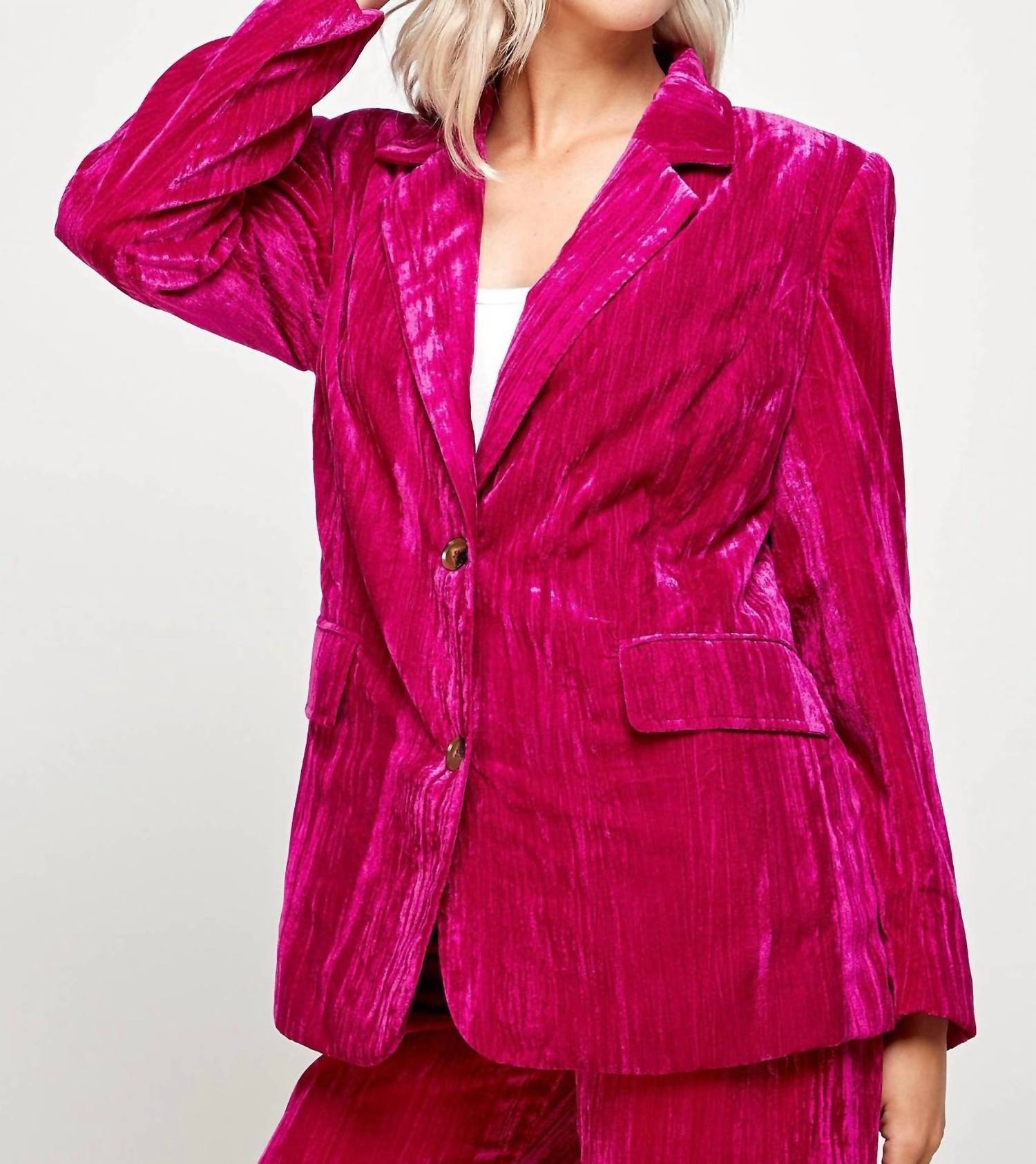Ellison - Magic Touch Crinkle Velvet Blazer