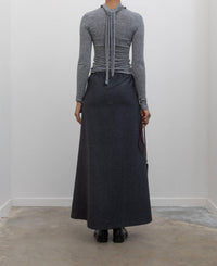 Collective Herringbone Tailored Maxi Skirt in charcoal - women's skirt - view 5