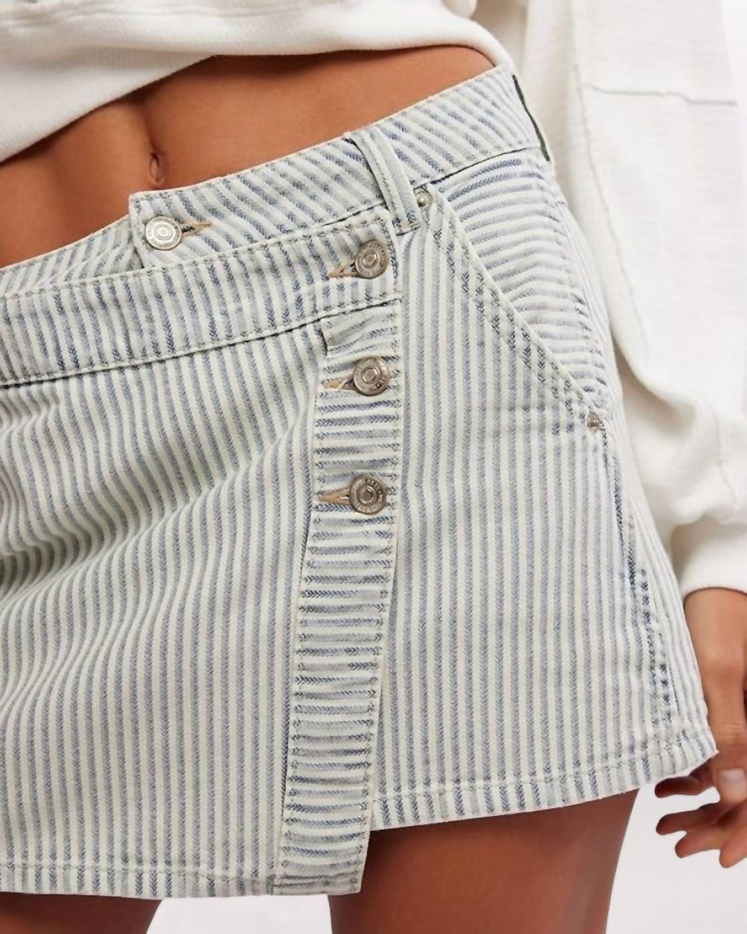 Free People Wynne Railroad Mini Skirt in indigo - women's skirt - view 4