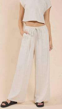 Sadie & Sage - Madalyn White Linen Pants