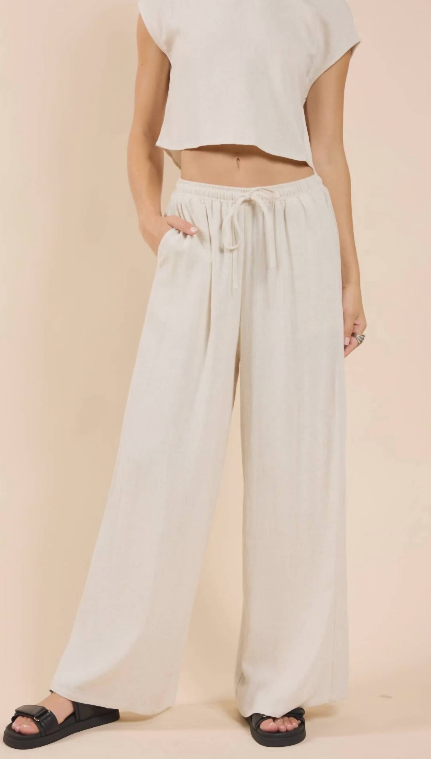 Sadie & Sage - Madalyn White Linen Pants