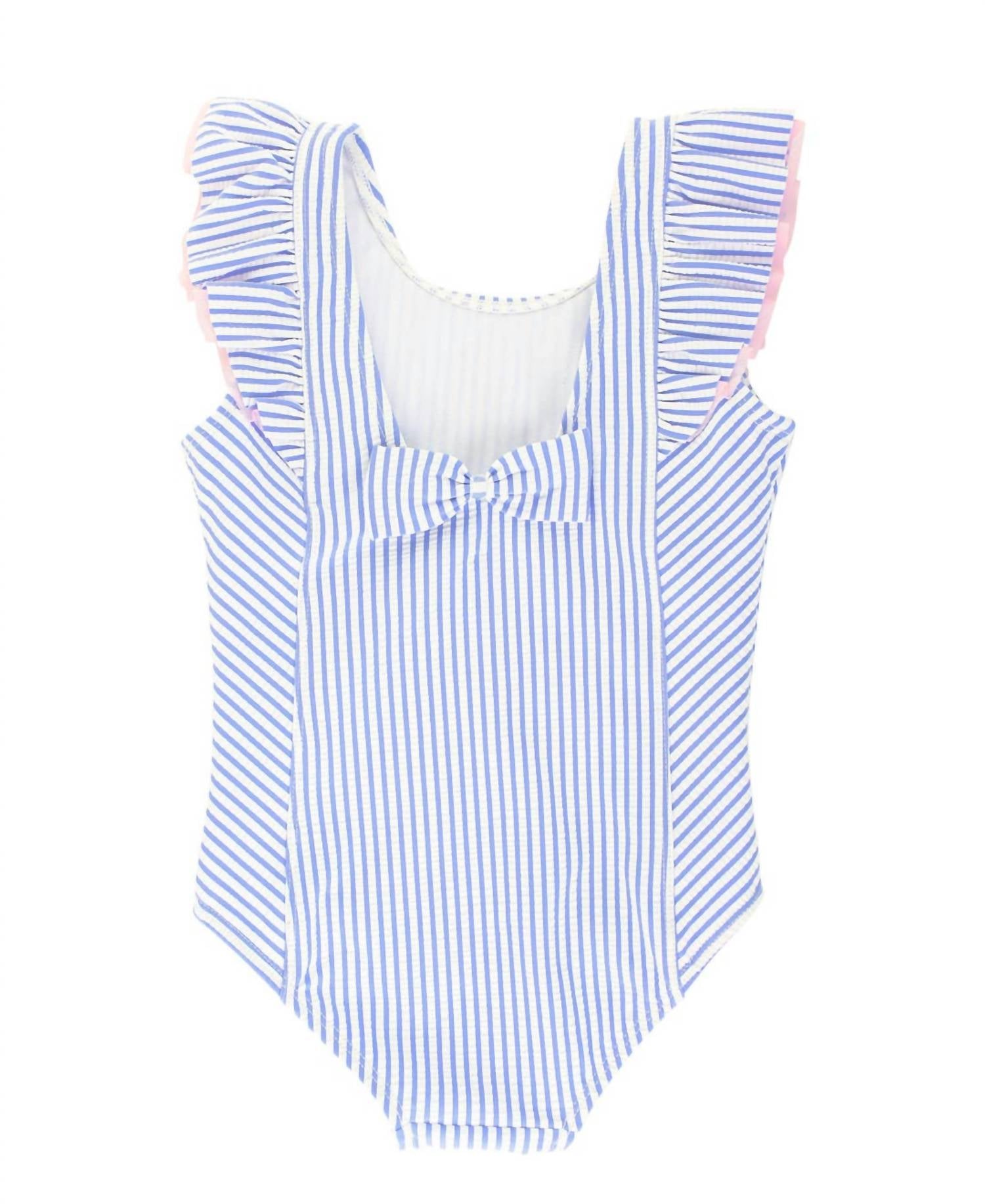 Rufflebutts - Girls' Seersucker Waterfall One Piece Swimsuit