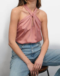Greylin - Lucinda Satin Halter Top