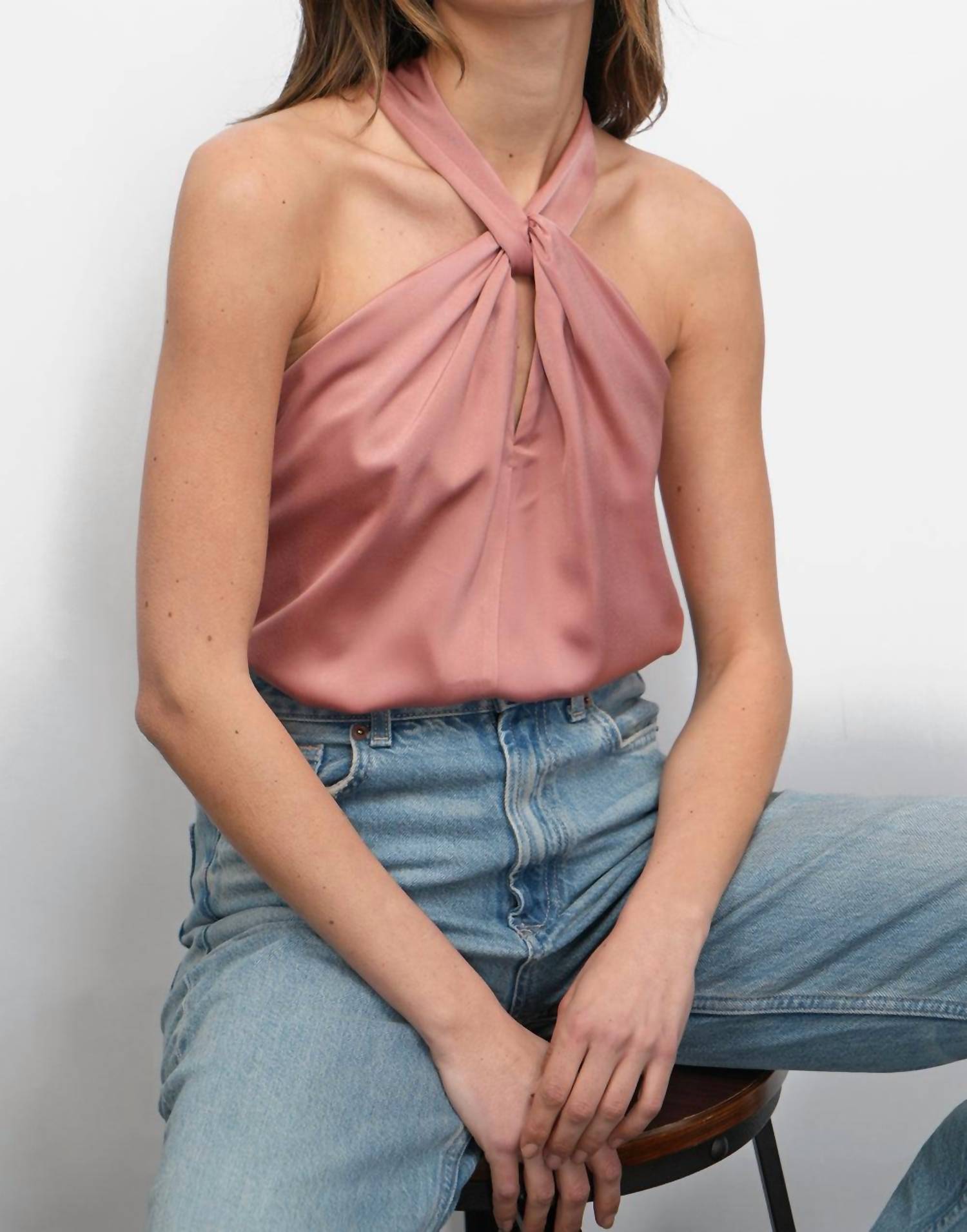 Greylin - Lucinda Satin Halter Top