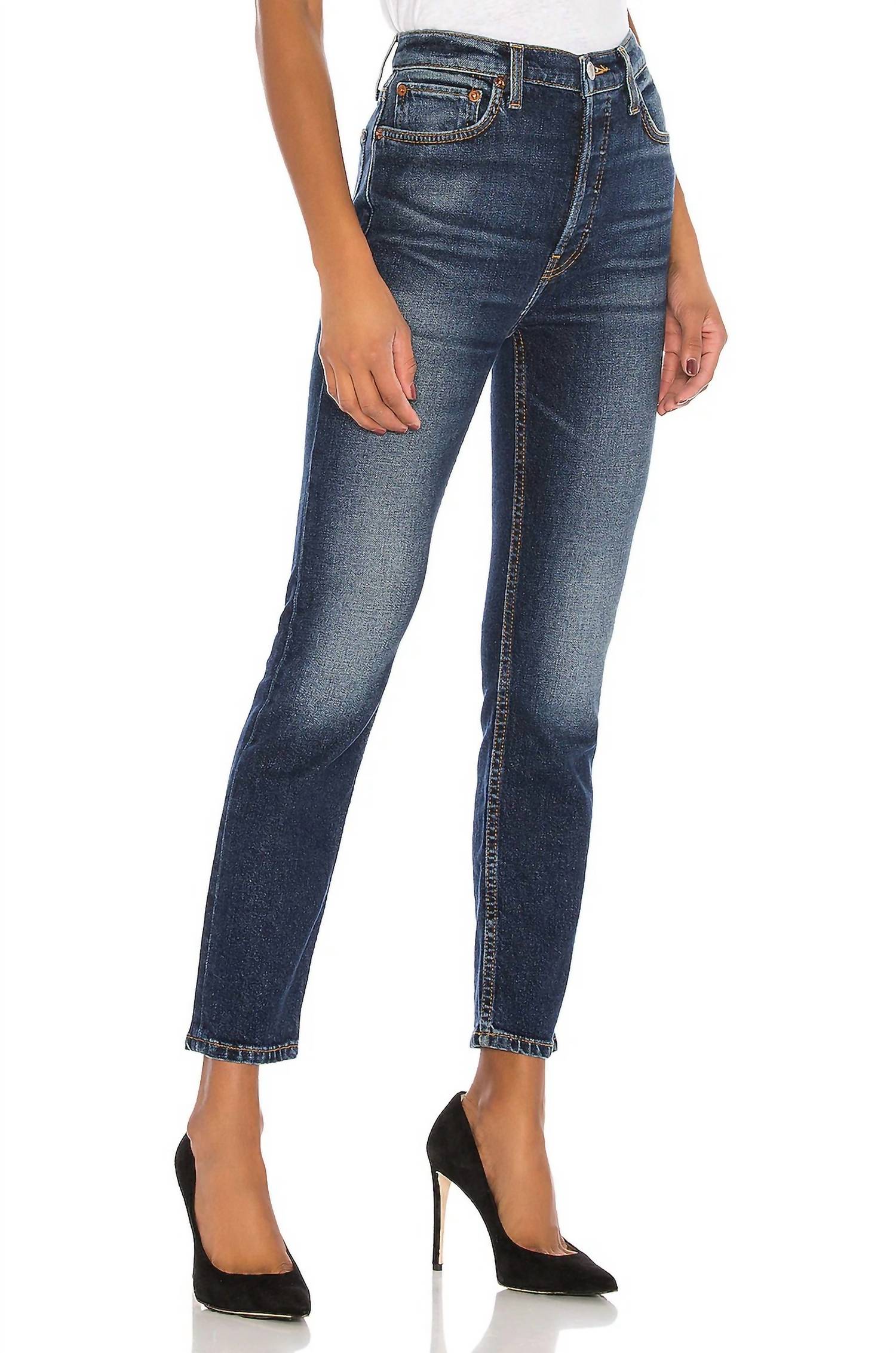 Re/Done - High Rise Ankle Crop Jeans