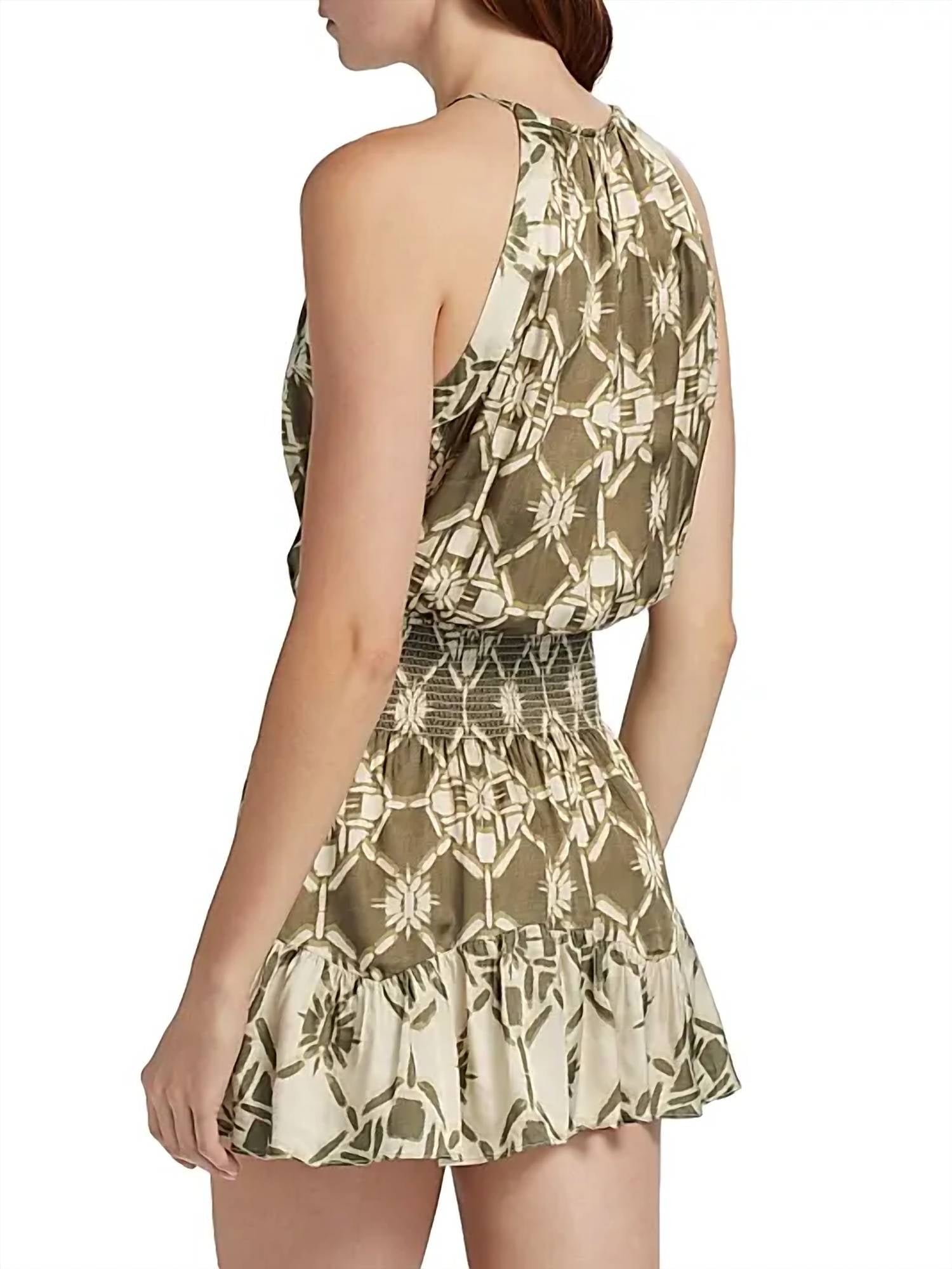 Ramy Brook Isabella Dress in olive tile - women's dress - detail view