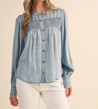 Merci - Heritage Smocked Denim Blouse