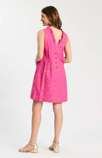 Tyler Boe Ella Floral Ruffle Back Dress in dewberry rose violet - women's dress - alternate view