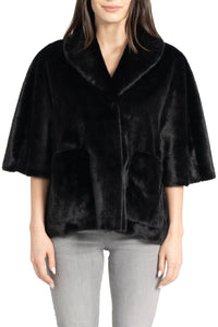 Love Token - Peggy Faux Fur Topper Cape Coat
